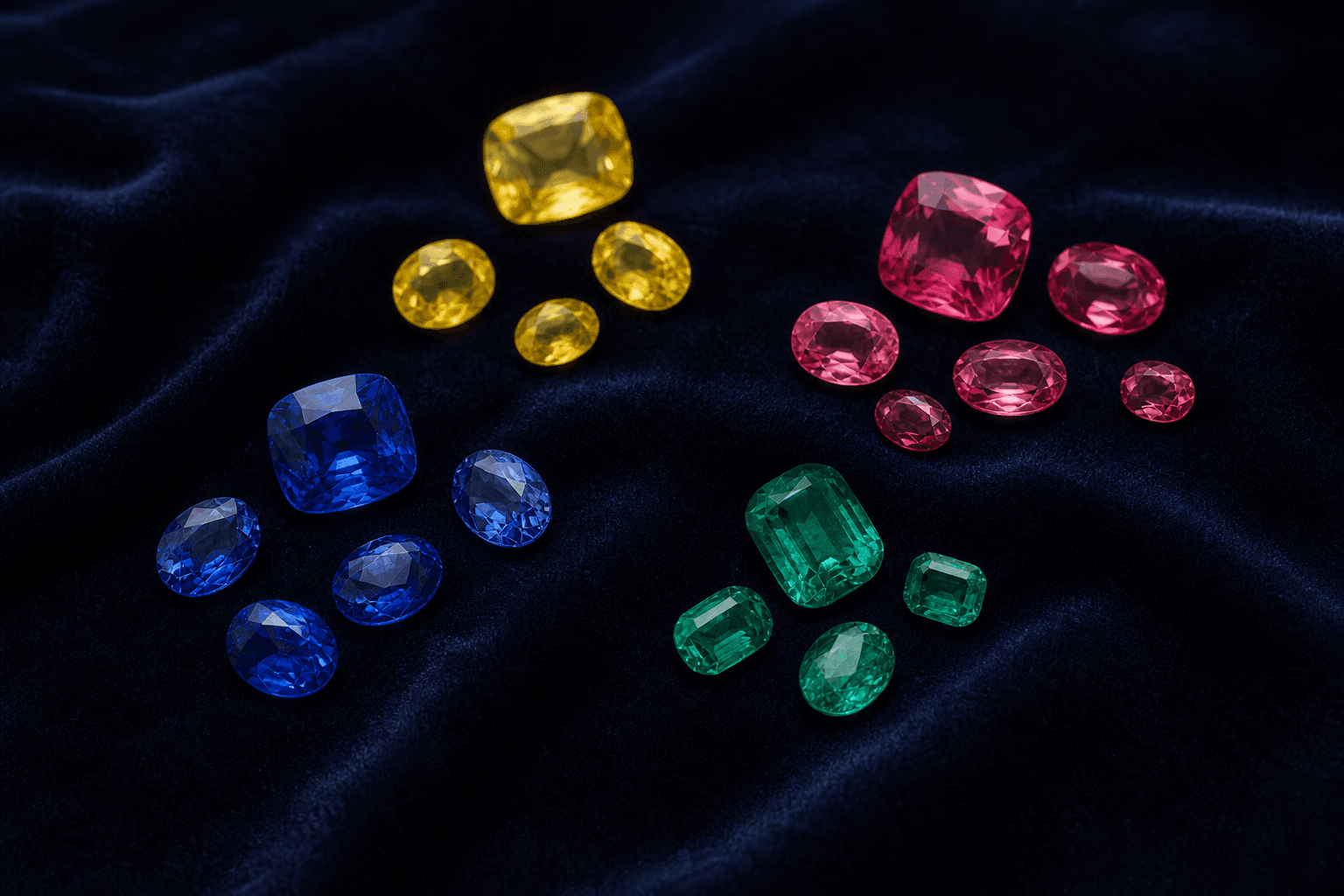 Collection of loose coloured gemstones