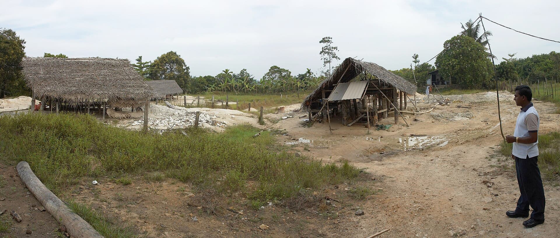 Gem mining landscape cutting through Sri Lankan hills
