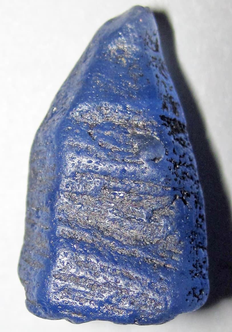 Natural blue sapphire crystal from Ratnapura gem gravel, Sri Lanka